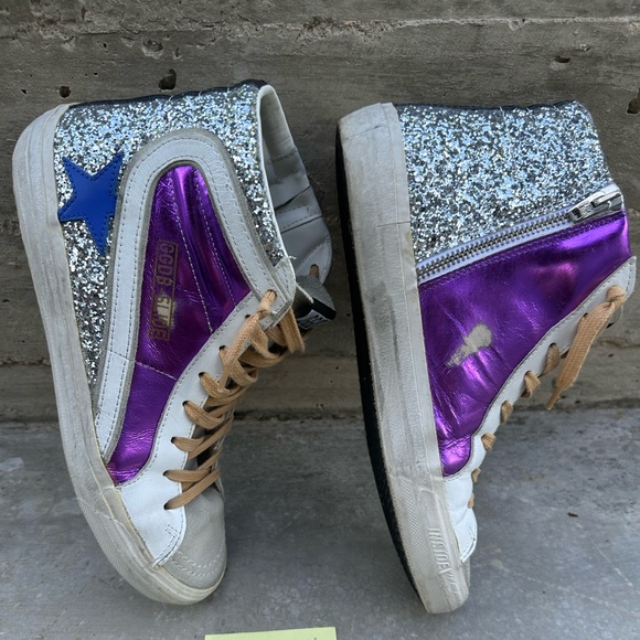 Lower 💲 TODAY ONLY Golden Goose Slides w/silver glitter - Picture 8 of 16